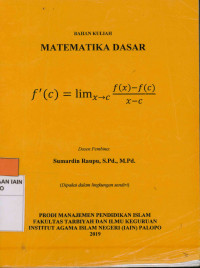 Image of Bahan Kuliah : Matematika Dasar