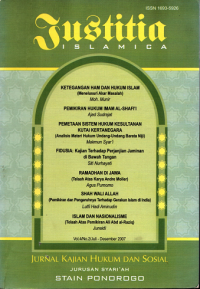 Image of Justitia ISLAMICA : Jurnal Kajian Hukum dan Sosial Jurusan Syariah STAIN Ponorogo