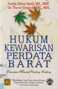 Image of Hukum kewarisan perdata Barat : Kewarisan menurut undang-undang