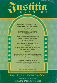 Image of Justitia Islamic : Jurnal Kajian hukum dan sosial