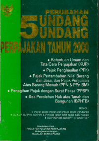 Image of Perubahan 5 undang-undang perpajakan tahun 2000